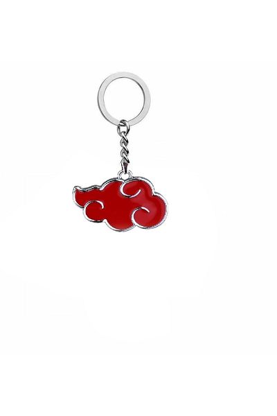 Herşey Nota Akatsuki Red Cloud Figured Unisex Metal Keychain