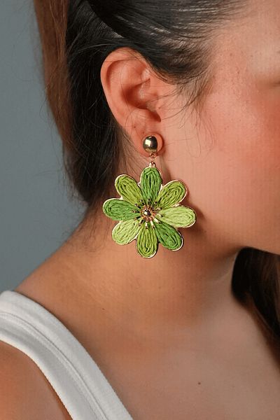 Sumen Butik Flower Symbol Gold Detailed Dangle Summer Earrings