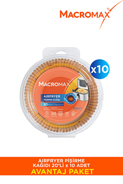 MACRO MAX Airfryer Pişirme Kağıdı - 20'Li X 10 - 200 Adet