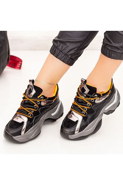 mei Women's Sports Shoes SZ261 Black-Orange