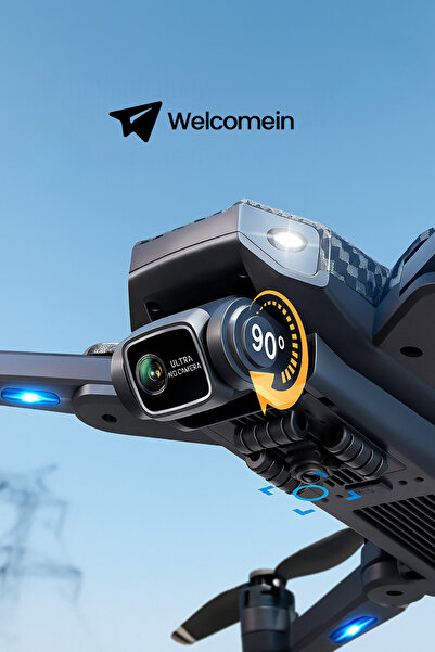 welcomein 4K HD Kameralı Katlanabilir Drone Engel Tanıma Canlı Görüntü Aktarımı Uzaktan Kumandalı Uzun Menzil