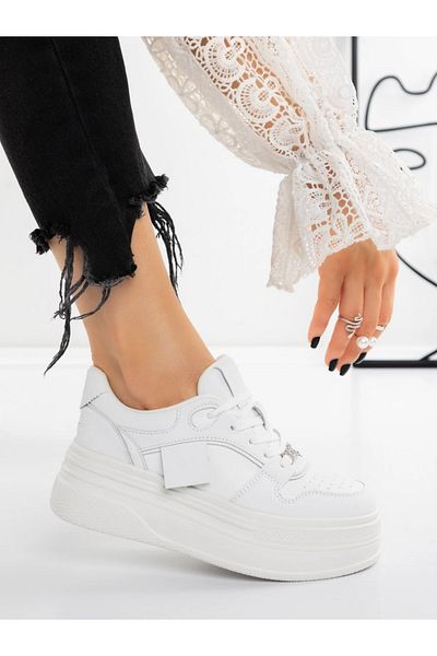 mei Women's Platform Sneakers 5WL35 White