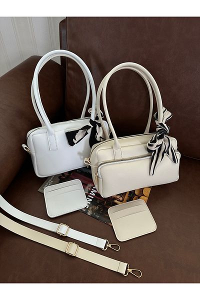 NOTHING Women's 2-Piece Hand Shoulder Bag Set with Adjustable Strap Scarf and Card Holder Gift Moriselen