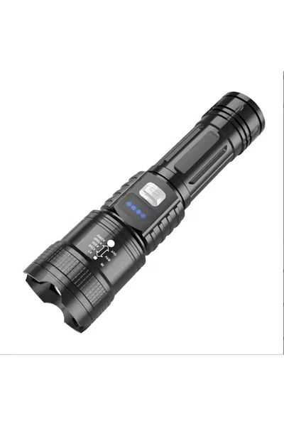 OEM Powerful Tactical LED Flashlight, Telescopic Zoom, Rechargeable Type-C, with Power Bank, 1000 Lumens