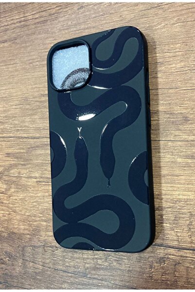 Newon حافظة هاتف آيفون 14 بلس/15 بلس مطبوعة على شكل ثعبان من الداخل مخملية فا...