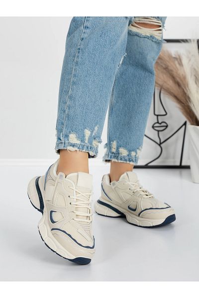 Se7en Sneakers Dama Y289 Bej-Albastru
