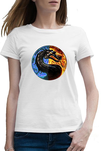 OEM Tricou femei Mortal Kombat Yin Yang Emblem Raiden Dragon