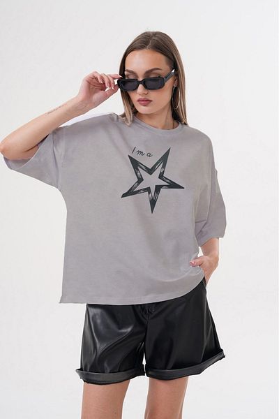 JANSO GROUP -Men's Cotton Printed Star Short Sleeve Tshirt Oversize Big Size