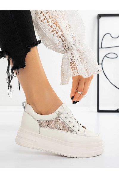 mei Women's Platform Sneakers 5WZ8 White