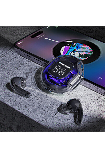 Acefast Căști wireless T8 Bluetooth TWS cu husă, albastru deschis