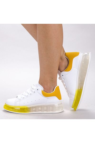 mei Women's Sports Shoes YKQ195 White-Yellow