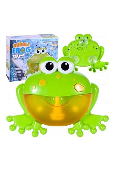 woopie Bath Toy - Frog for Foam and Music with Suction Cups, Sound Effects, Green, 18 Months+