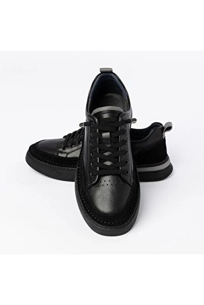 advancer Ανδρικά αθλητικά παπούτσια από γνήσιο δέρμα T15-3 Μαύρο