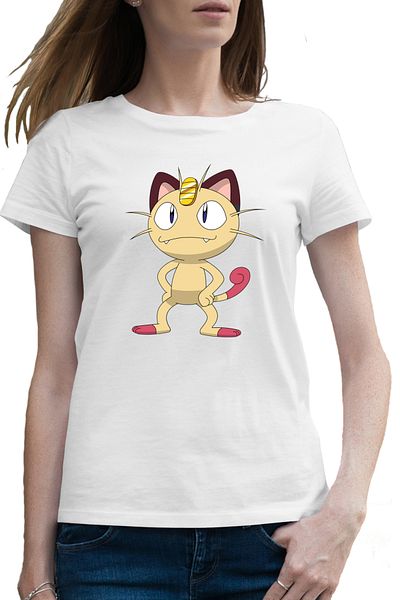 OEM Tricou femei Pokemon Pisica Cat Meow Sword