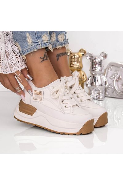 mei Women's Platform Sneakers 882-1 White