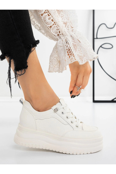 Pantoful Pantofi Sport Dama cu Platforma 5WZ10 Bej