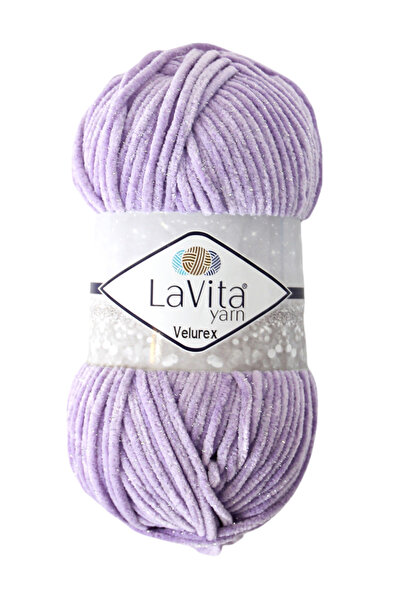 LaVita Yarn Velurex Simli El Örgü İpi %90 Polyester %10 Lurex 100gr (5101 LİLA)