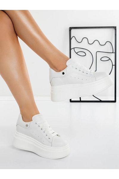 Pantoful Women's Platform Sneakers 5SJN2 White