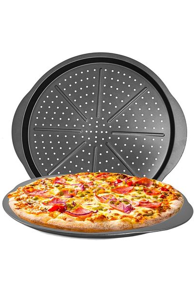 Azaris BLACHA FORMA DO PIECZENIA PIZZY na PIZZĘ TACA 38cm FORMA NIEPRZYWIERAJĄCA