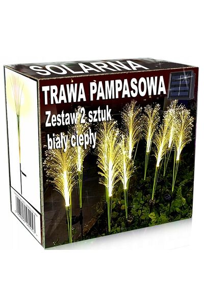 Azaris LAMPKI LAMPY SOLARNE ZESTAW WBIJANE POCHODNIE CIEPŁE TRAWA PAMPASOWA