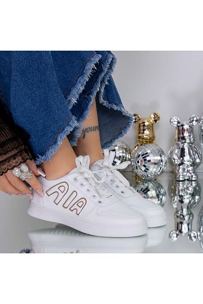 FASHION Women's Sports Shoes F-11 White-Khaki