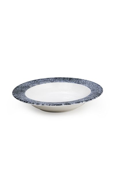 Edessa Ceramic Ginko 22Cm Round Soup Plate, White