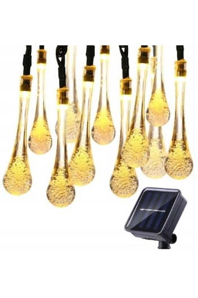 Azaris LAMPE TEARFLOWER ICELURI PENTRU GRĂDINĂ GHIRLANDĂ PENTRU BALCON SOLAR 20 LED 5M LUMINĂ CALDĂ