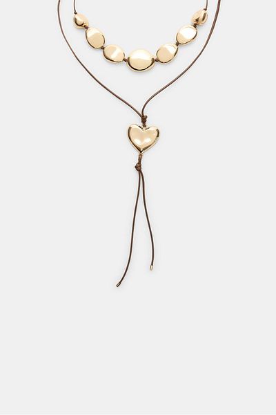 Stradivarius Set of 2 lariat heart necklaces