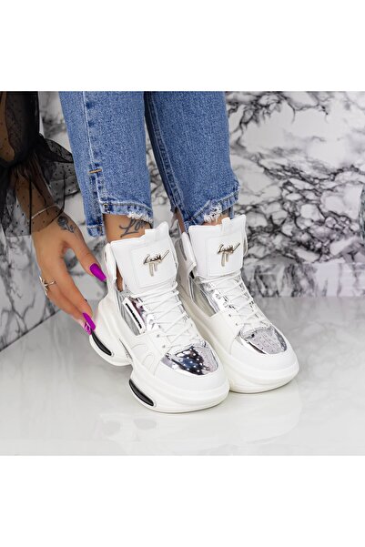 mei Pantofi Sport Dama cu Platforma K08 Alb