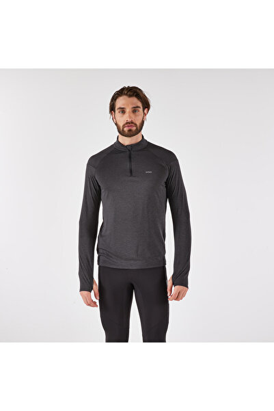 Decathlon Kiprun Men's Long Sleeve Running T-Shirt - Black - Kiprun Run 100