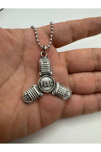 Herşey Nota Pubg Symbol Figured Unisex Necklace – Metal Gamer Jewelry with 60 cm Chain