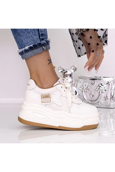 mei Women's Platform Sneakers 995-1 White