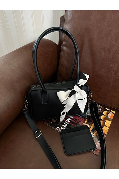 NOTHING Women's 2-Piece Hand Shoulder Bag Set with Adjustable Strap Scarf and Card Holder Gift Moriselen