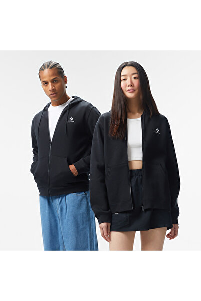 Converse Unisex Fermuarlı Siyah Eşofman Üstü