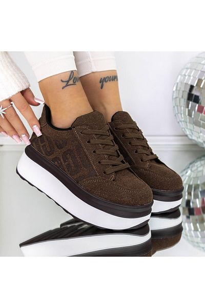 mei Women's Sports Shoes 3WL198 Brown