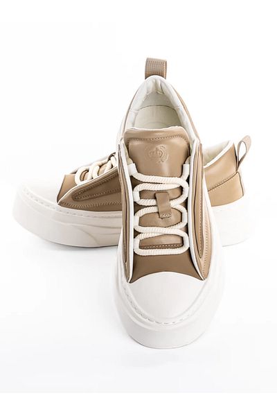 advancer Men's Sports Shoes Made of Genuine Leather 9218 Peach