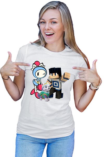 OEM Tricou Femei Bomberman Paw Patrol Husky Minecraft Man Skin Slime