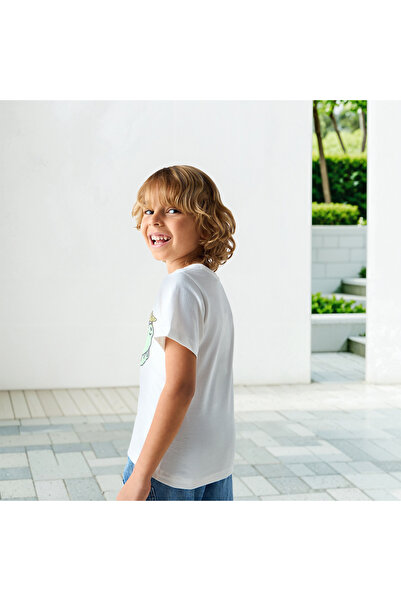 Juniors Printed T-shirt with Short Sleeves