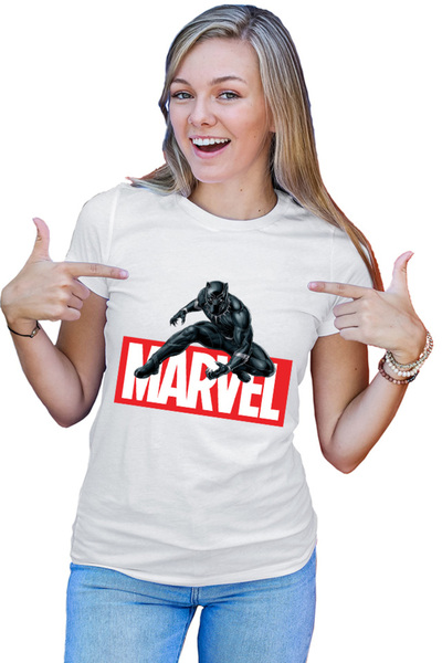 OEM Tricou Femei Black Panter Marvel Logo Feline Superhero