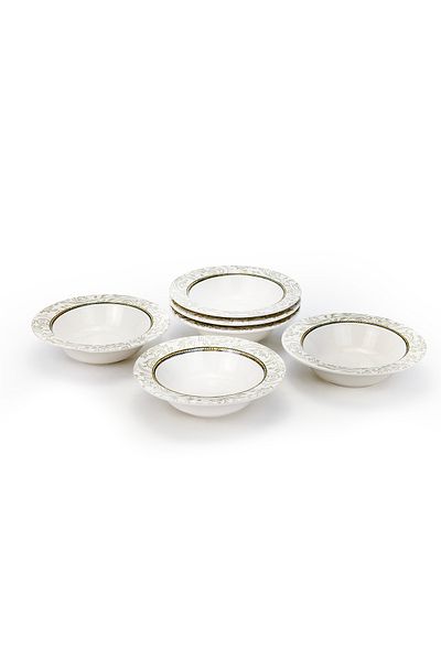 Edessa Ceramic Elana 17Cm Round Serving Bowl, White (Set of 6)