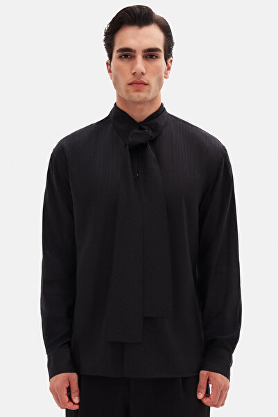 Twn Ανακούφιση μαύρο ίσιο πουκάμισο