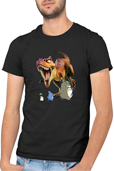OEM Ανδρικό T-shirt Ice Age Totoro Dinosaur T-Rex Ghibli Animation