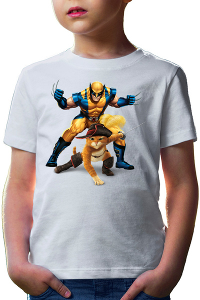 OEM Tricou copii Σρεκ Γάτος με τις Μπότες Wolverine Τα Ζώα Μιλούν Universal