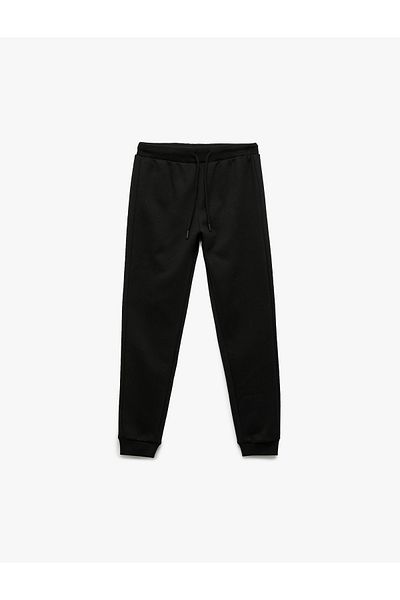Koton Βασικό βαμβακερό παντελόνι Jogger με δεμένη μέση