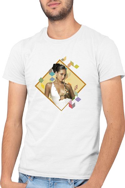OEM Alicia Keys Multicolor Jazz Talent Square Dance Men's T-Shirt