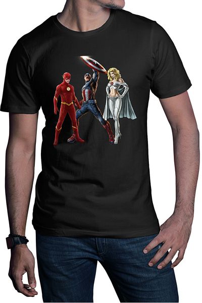 OEM Tricou barbati Flash Emma Frost The Avengers Fight Captain Multiverse