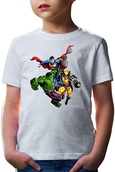 OEM Tricou copii Hulk Wolverine Superman Marvel Super Powers Heroes