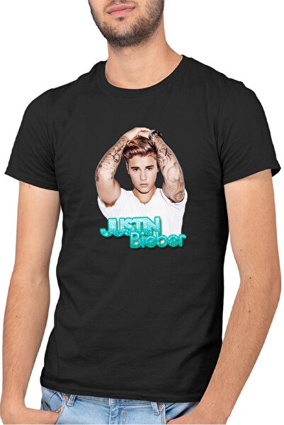 OEM Ανδρικό T-shirt με το λογότυπο του ηθοποιού Justin Bieber και τατουάζ