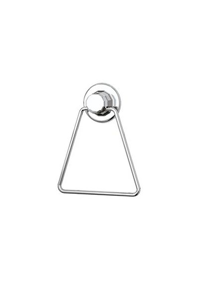 flores Triangle metal towel holder, mechanical or suction cup attachment, shiny chrome, 160 mm