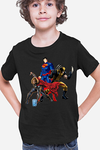 OEM Tricou copii Thor Marvel Wolverine Superman Axe Superhero